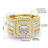 Elegant 2PCS Moissanite Wedding Ring Set 925 Silver ATHLEXES