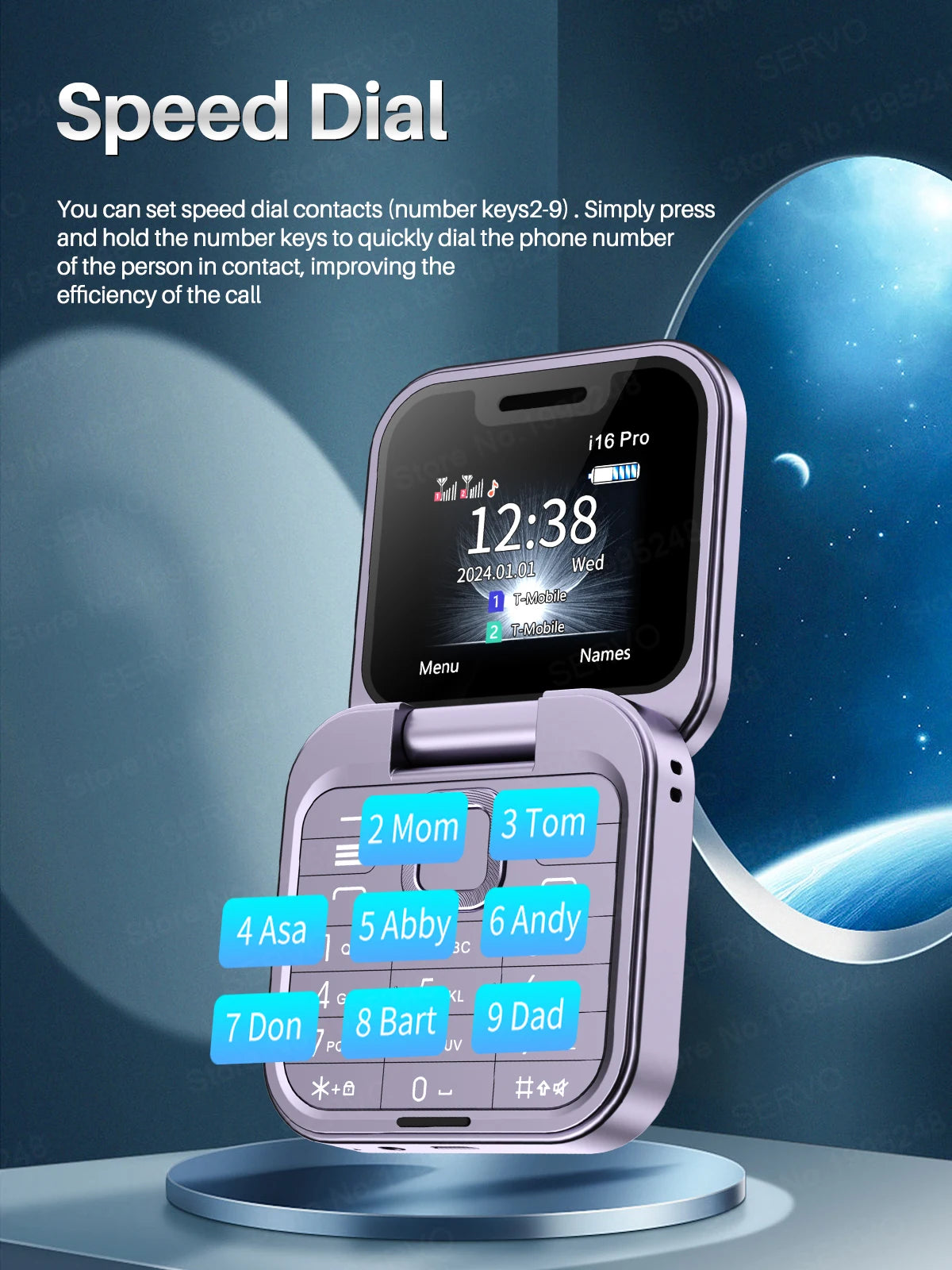 SERVO I16 Pro Mini Flip Phone with Dual SIM & FM Radio ATHLEXES