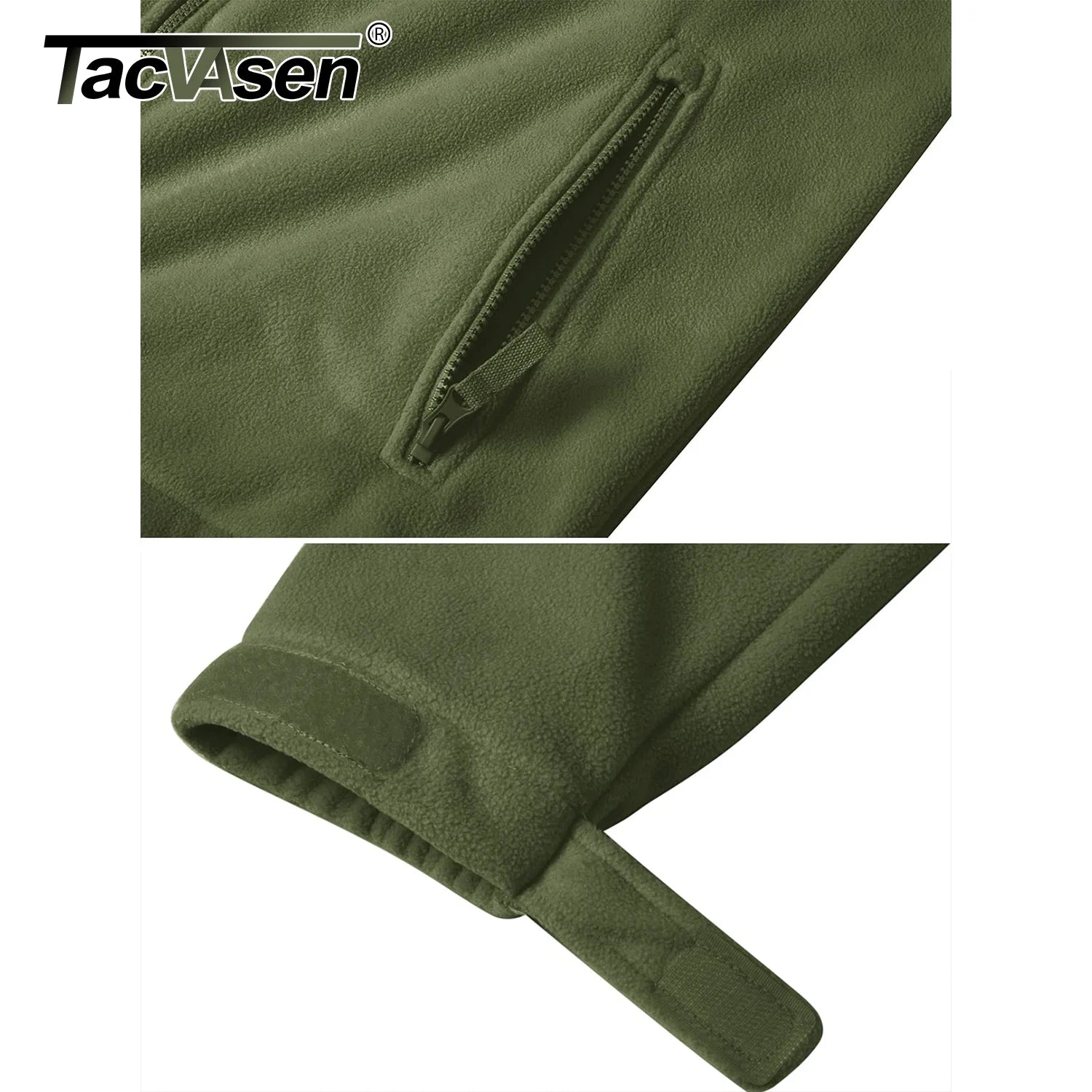 TACVASEN Men's Windproof Fleece Jacket with Pockets ATHLEXES