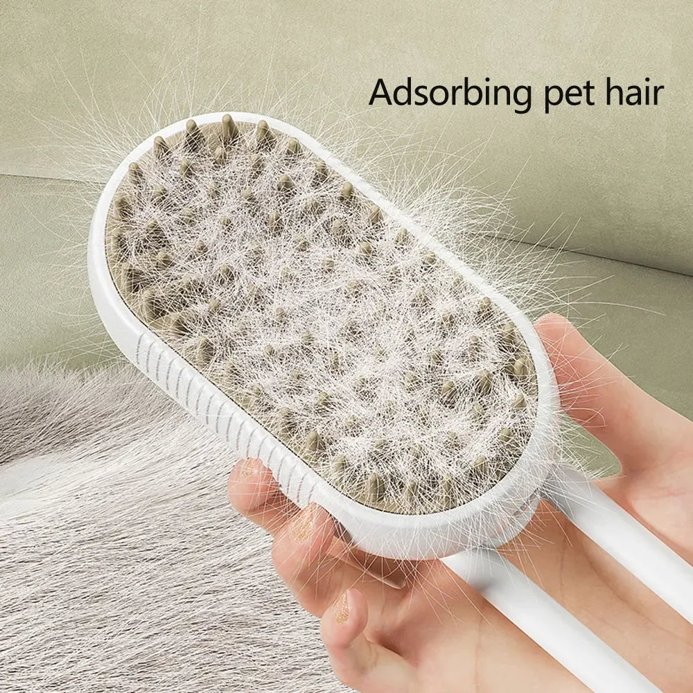 Pet Steam Brush Steamy Dog Brush Electric Spray 3 in 1 Cat Hair Removal Brushes for Dogs Cats Massage Removing Pet Grooming Comb ATHLEXES