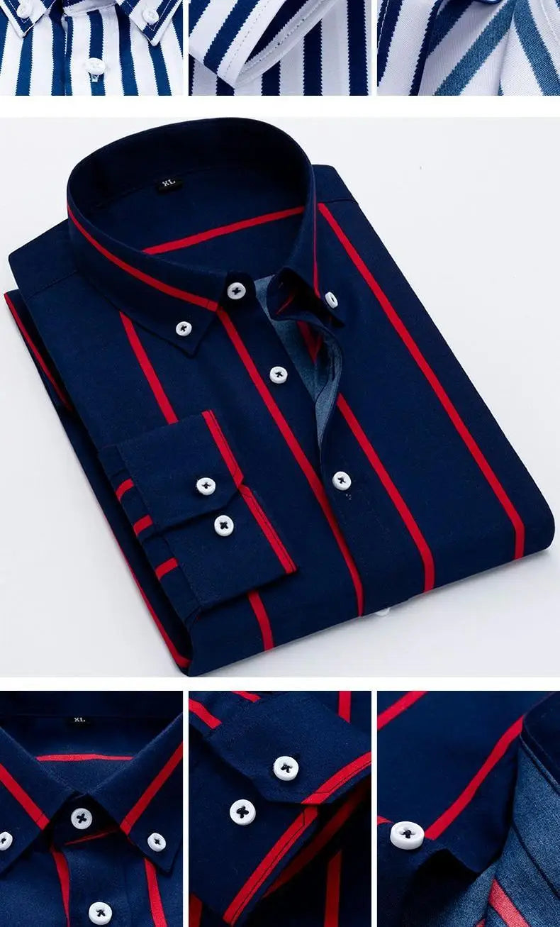 StripeLine Long Sleeve Slim Shirt ATHLEXES