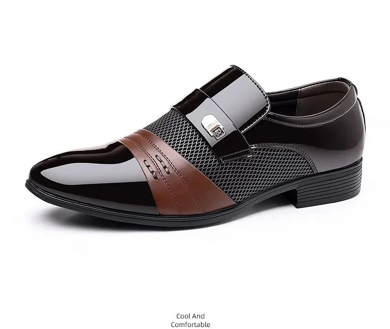Classic Black Pointed Toe Leather Loafers for Men ATHLEXES