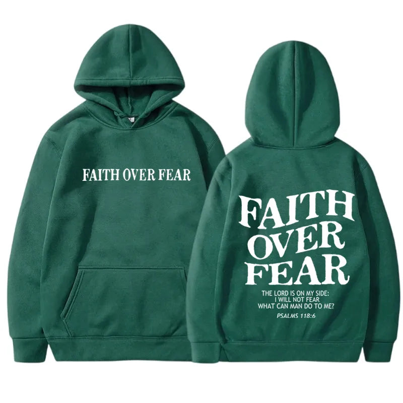 Faith Over Fear Inspirational Graphic Hoodie ATHLEXES