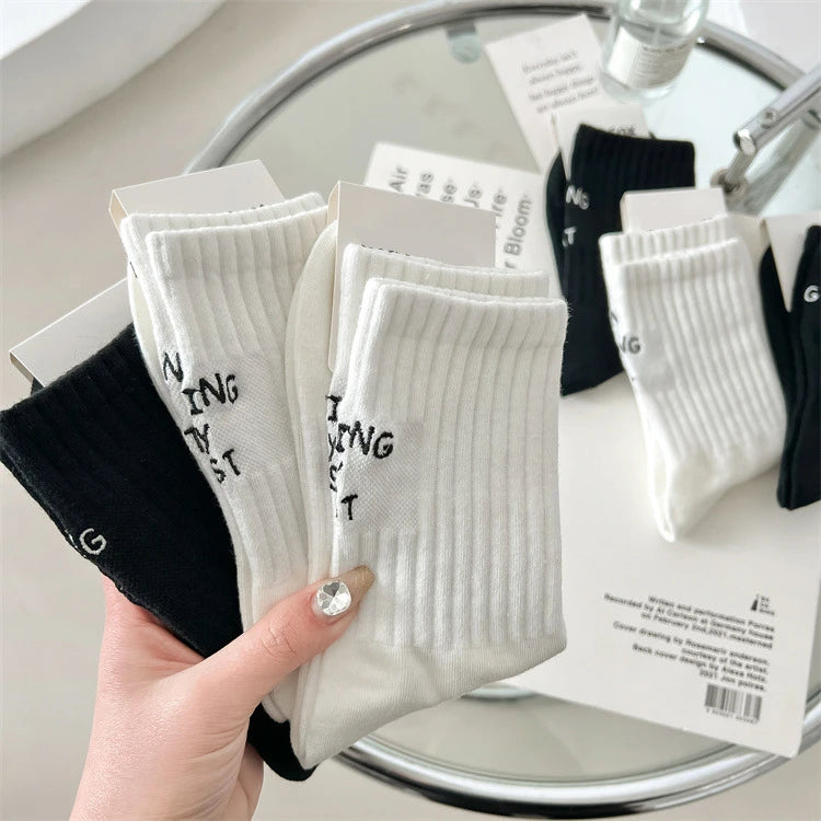 Japanese Style Embroidered Women Crew Socks ATHLEXES