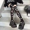 Gothic Spider Web Silk Tights for Alternative Fashion Women ATHLEXES