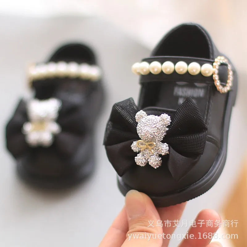Princess Bow Leather Sneakers for Tiny Trendsetters ATHLEXES