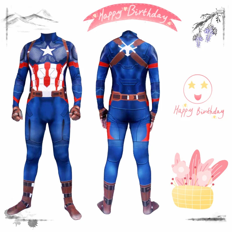 Avengers Captain America Cosplay Jumpsuit 2024 ATHLEXES