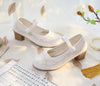 Veowalk Elegant Cotton Mary Jane Block Heels ATHLEXES