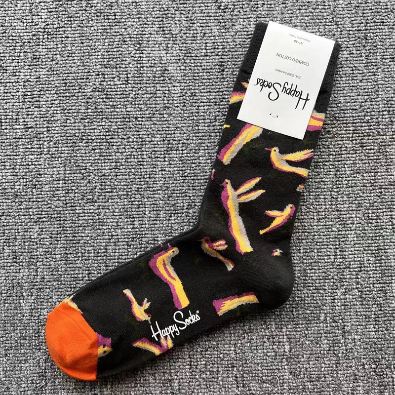Happy Socks Men's Diamond Check Crew Socks for All Seasons ATHLEXES