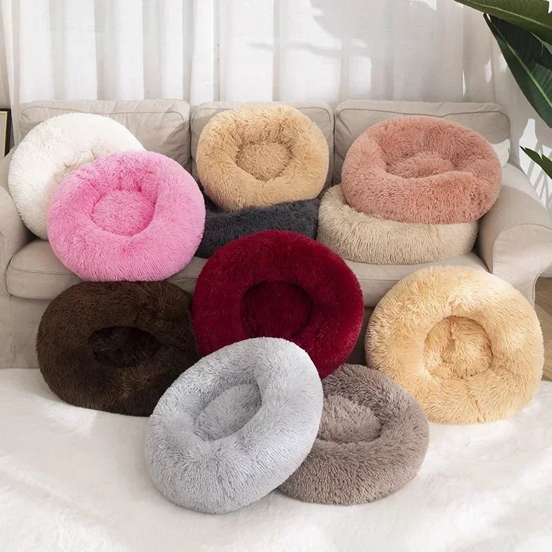 Cats Bed House Donut Round Sofa Supplies Winter Pet Accessories Warm Products Cushions Basket Kitten Mat For Cat Dog Beds ATHLEXES