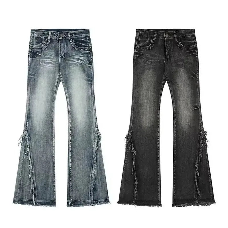Luxe Y2K Lace Flare Jeans for Trendy Women ATHLEXES
