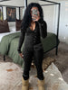 FAGADOER Casual Zip Pocket Crop Top & High Waist Leggings Set ATHLEXES