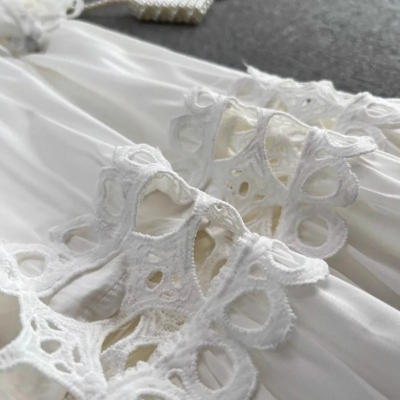Elegant Hollow Out Lace Long Sleeve Dress ATHLEXES