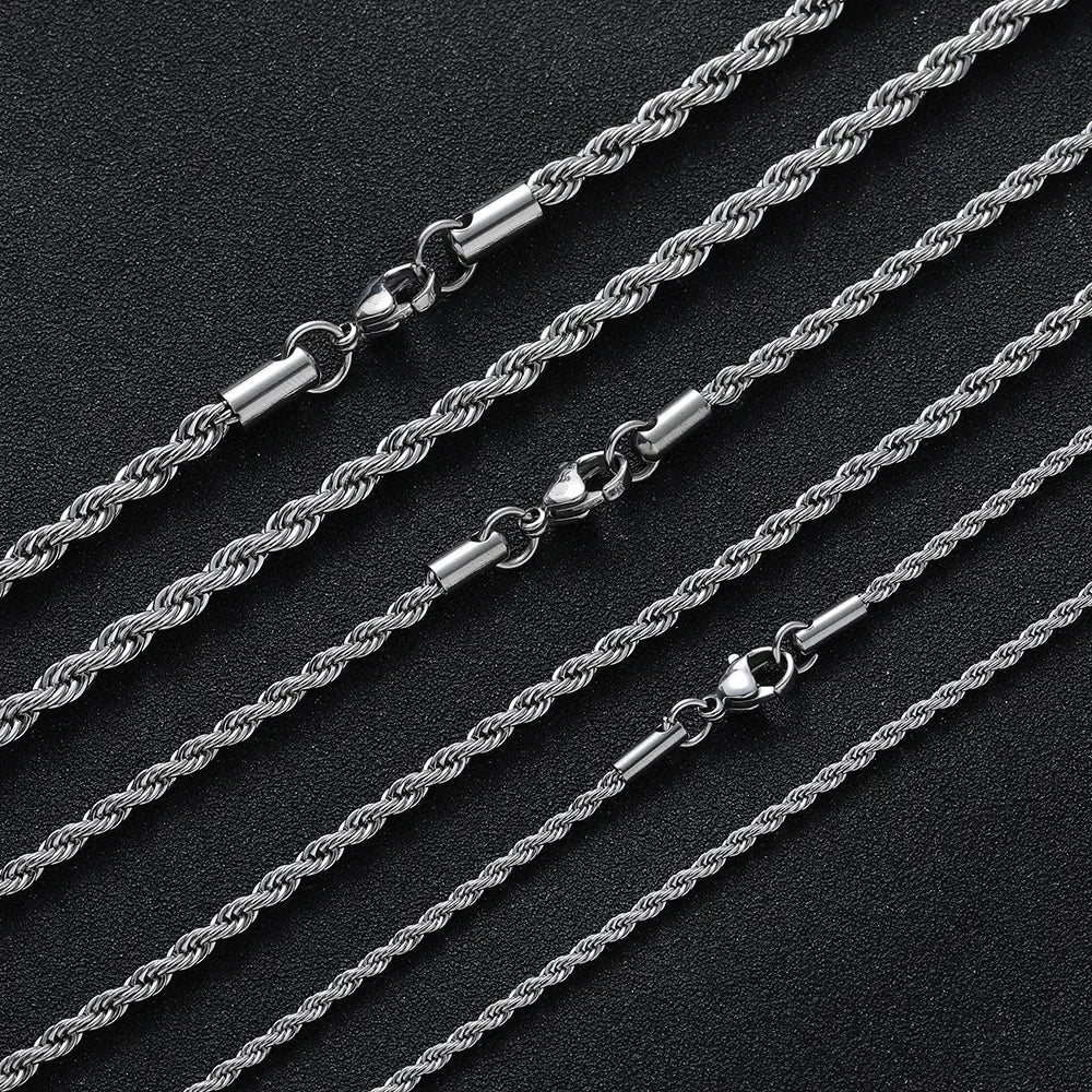 Twisted Stainless Steel Rope Necklace for All ATHLEXES