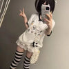Kawaii Contrast Patchwork Graphic Tee ATHLEXES