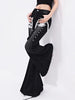 Luxe Y2K Lace Flare Jeans for Trendy Women ATHLEXES