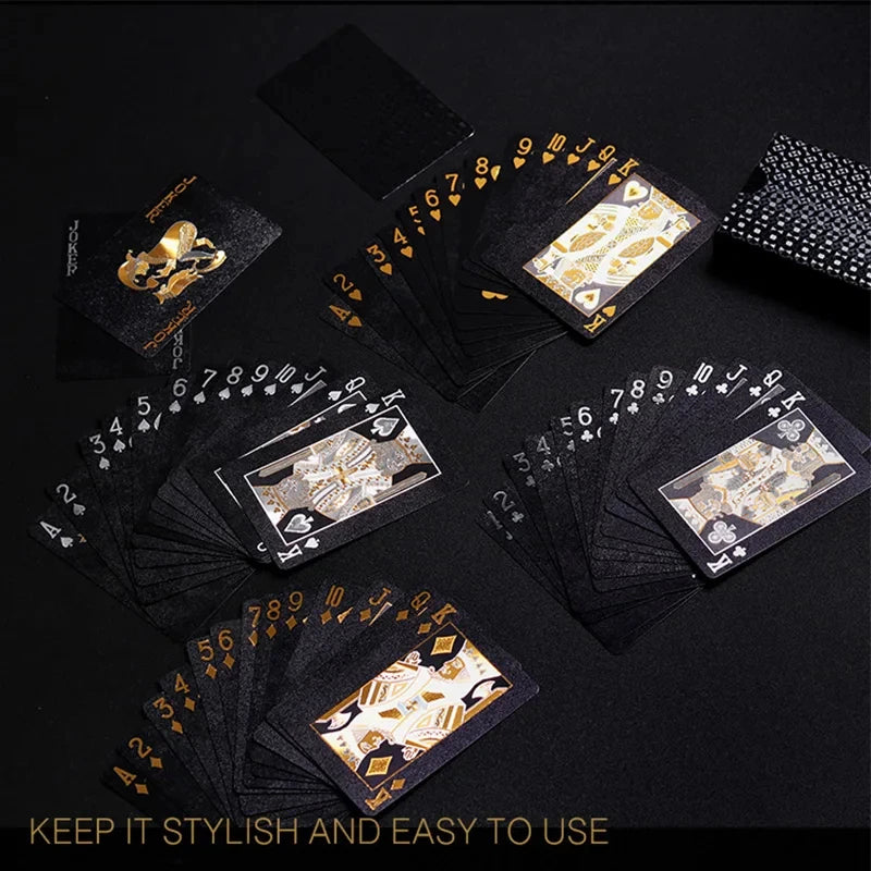 Luxury Waterproof Black Gold Playing Cards Set ATHLEXES