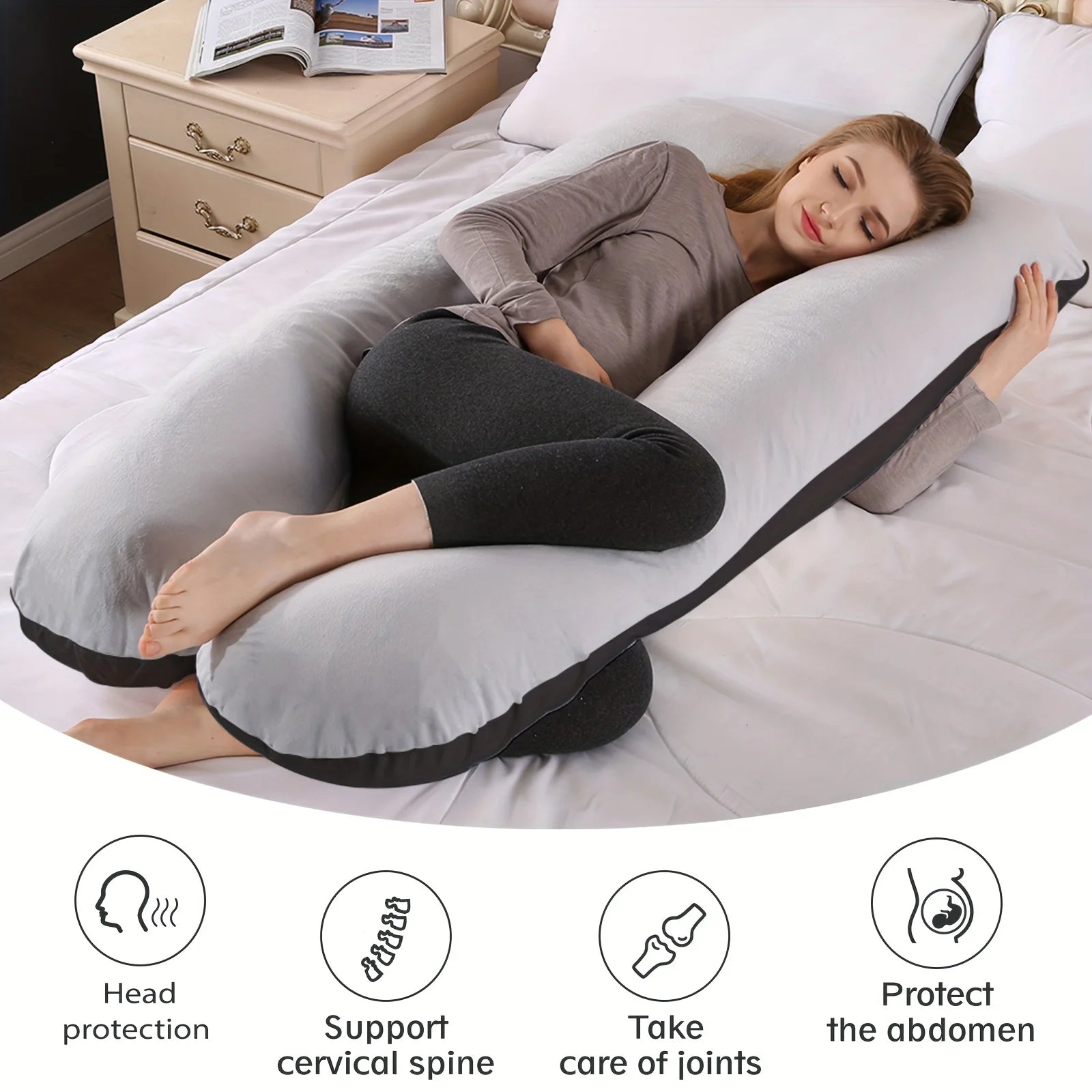 DreamNest Luxury Full-Body Pregnancy Pillow ATHLEXES
