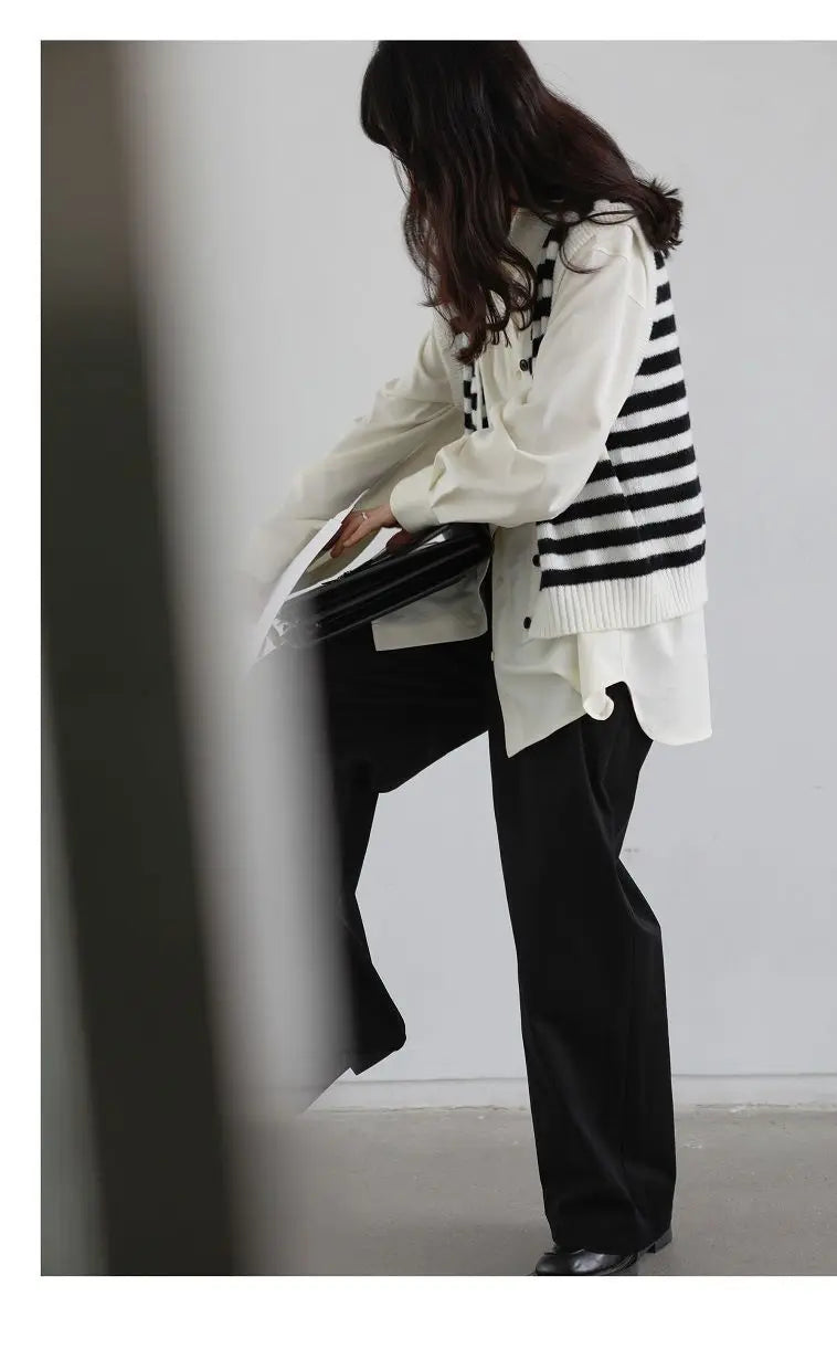 Korean Minimalist Oversized Button-Up Shirt for Women ATHLEXES