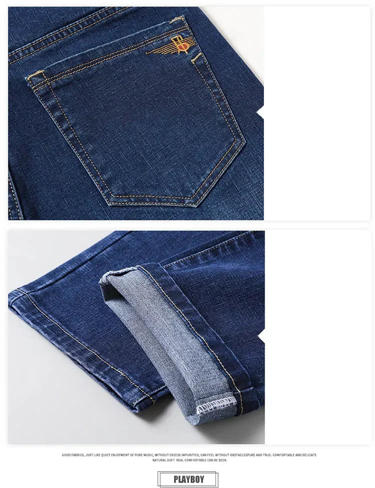 Classic Fit Plus Size Men's Denim Trousers ATHLEXES