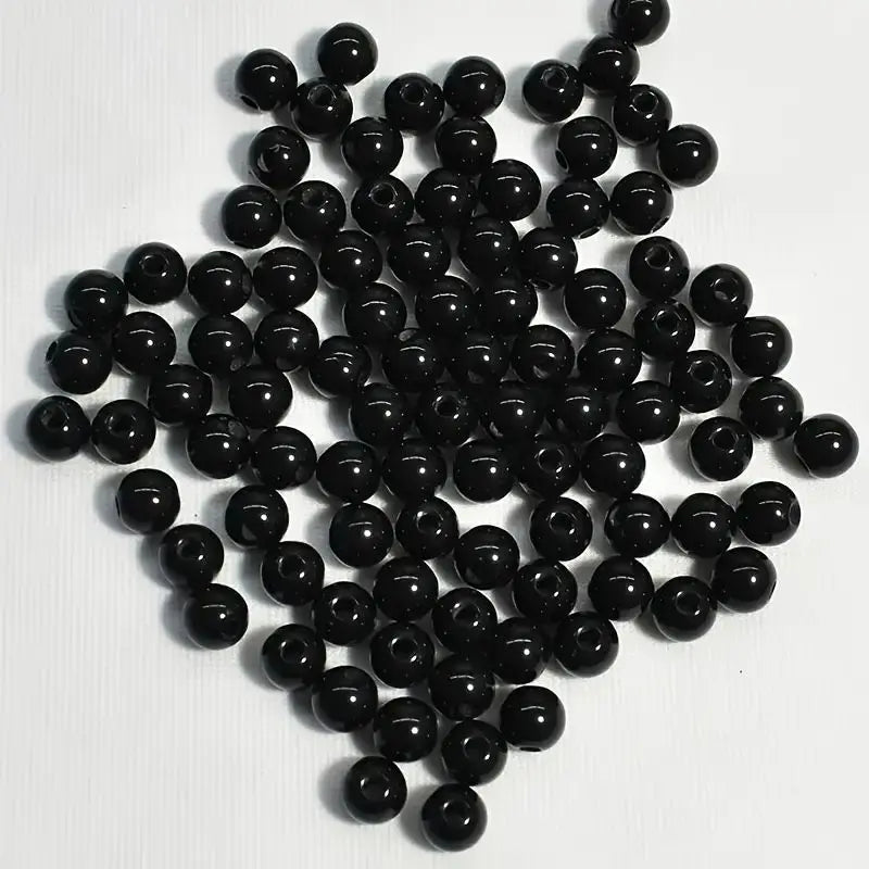 Elegant Black 8mm Round Loose Beads for Jewelry Making ATHLEXES