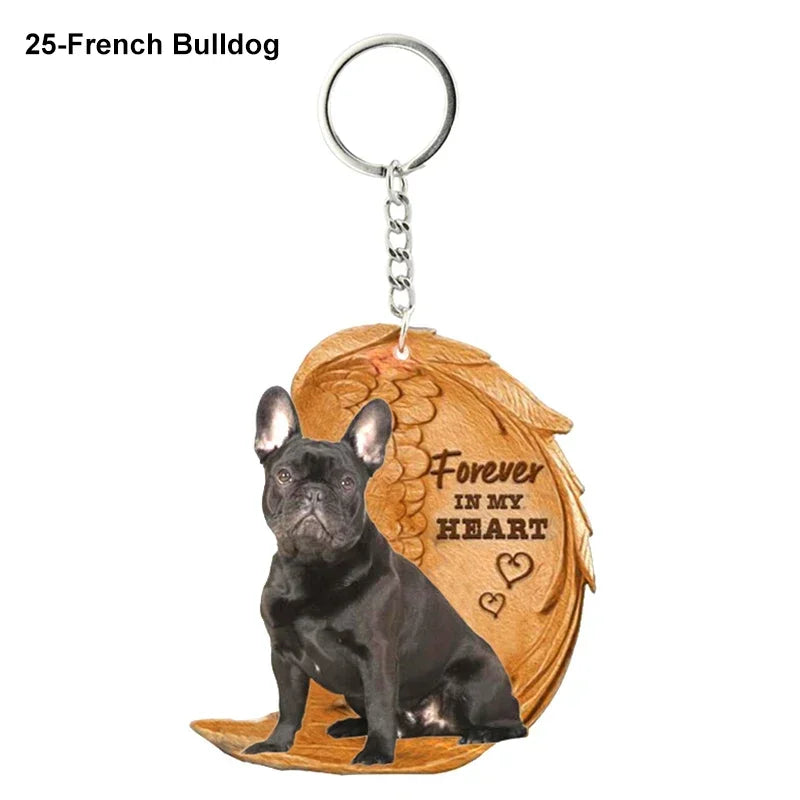 Heartfelt Dog Angel Pendant Keychain ATHLEXES