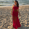Chic Off-Shoulder Mesh Maxi Dress for Women ATHLEXES