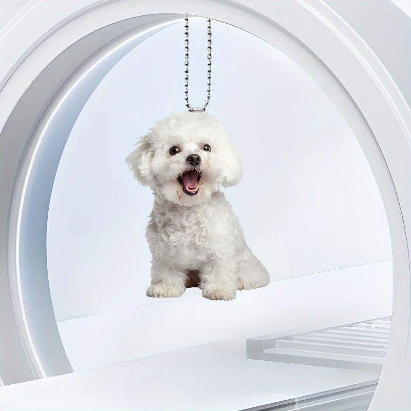 Bichon Frise Acrylic Keychain Charm ATHLEXES