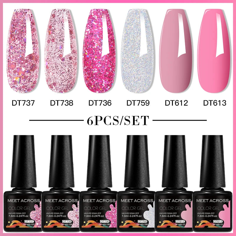 NailArt Pro 6pc UV Gel Polish Kit for Manicure ATHLEXES