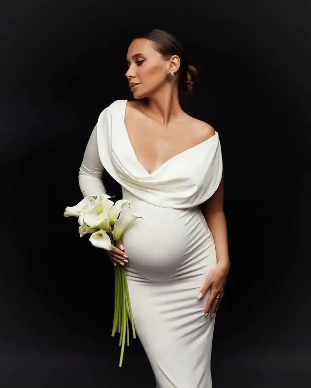 Elegant Maternity Bodycon Dress for Baby Shower ATHLEXES