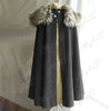 Halloween Costume 3XL Men's Medieval Cloak with Fur Collar ATHLEXES