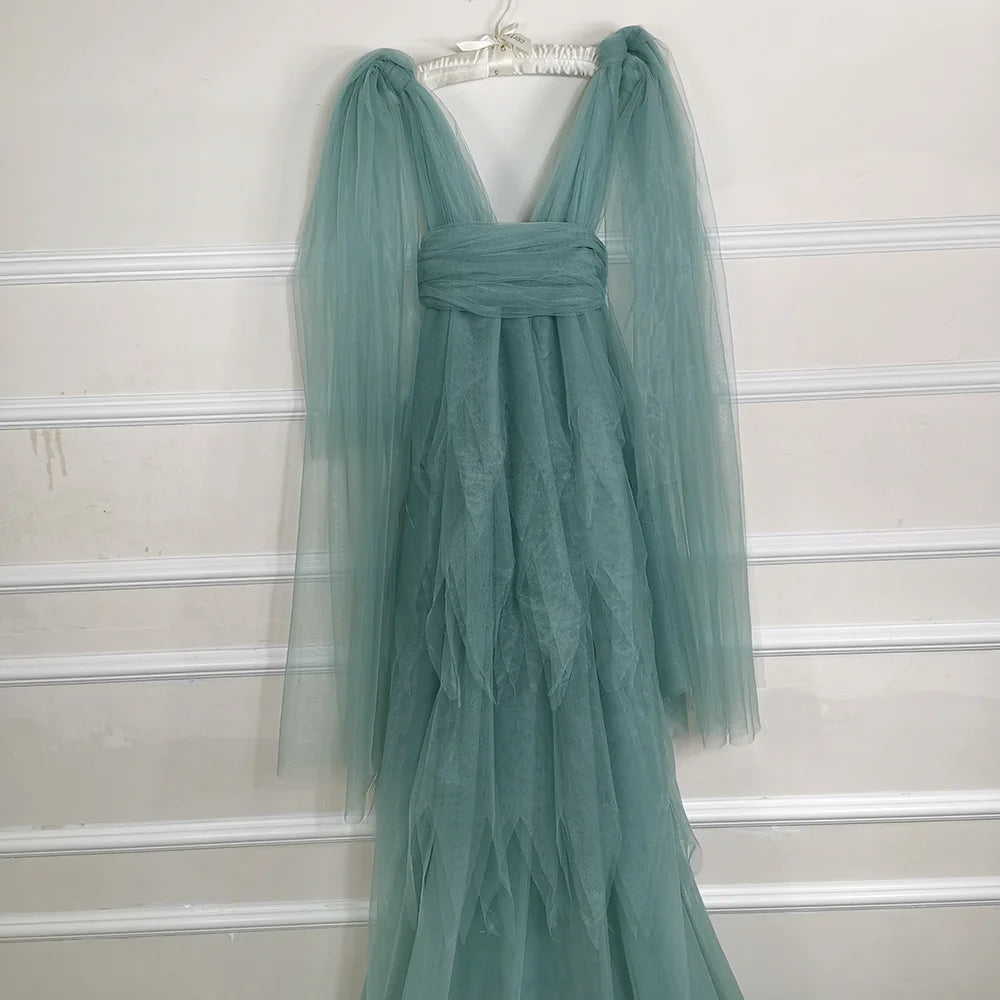 Boho Tulle Maternity Dress for Baby Showers ATHLEXES