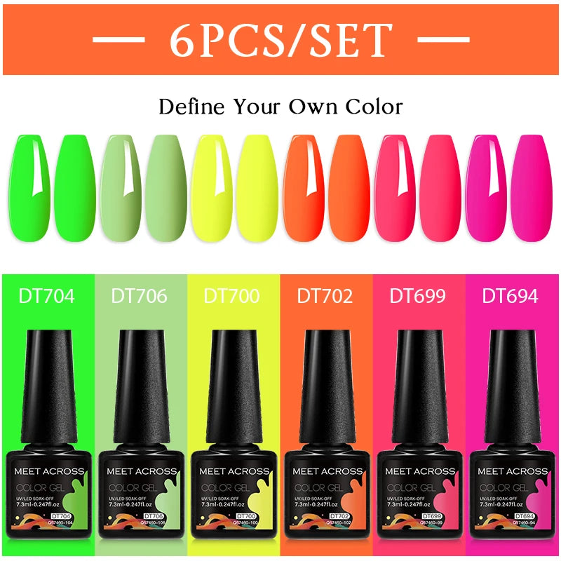 NailArt Pro 6pc UV Gel Polish Kit for Manicure ATHLEXES
