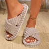 Cozy Chic Cross Strap Corduroy Slippers ATHLEXES