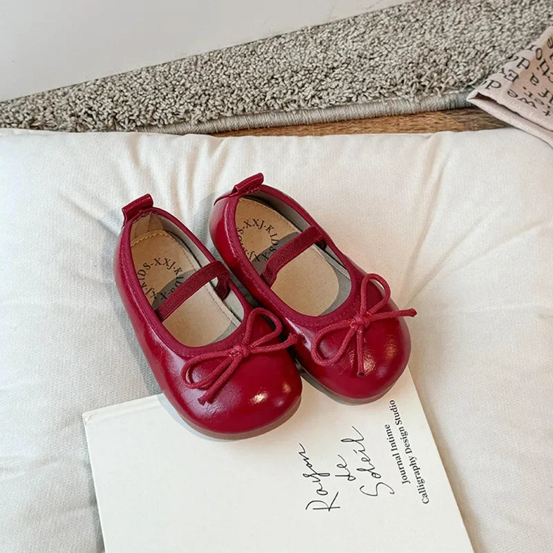 Korean Princess Bow Leather Shoes for Girls 2024 ATHLEXES