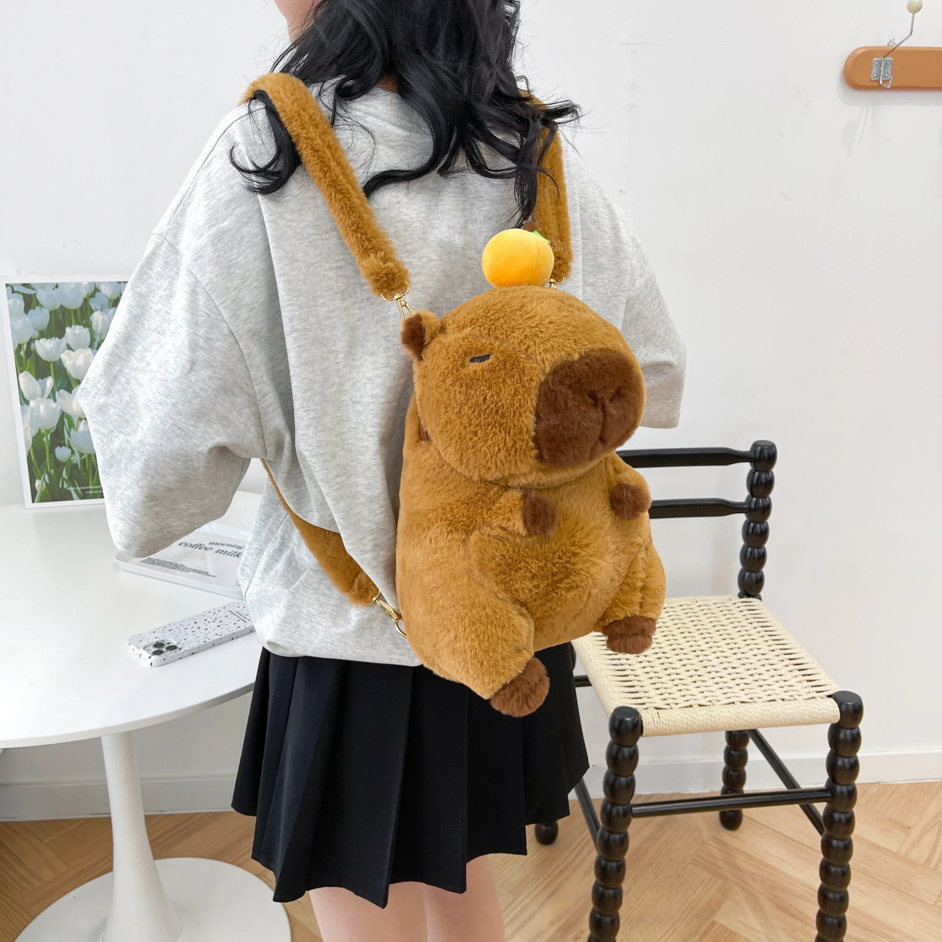 Kawaii Capybara Plush Backpack for Kids ATHLEXES