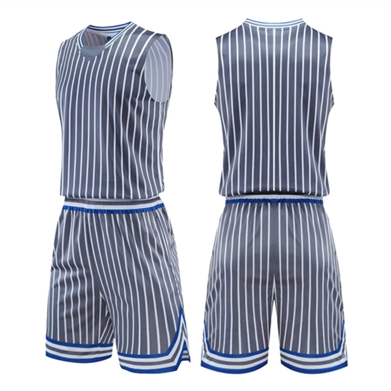 Custom Stripe Basketball Jersey Set for All Ages ATHLEXES