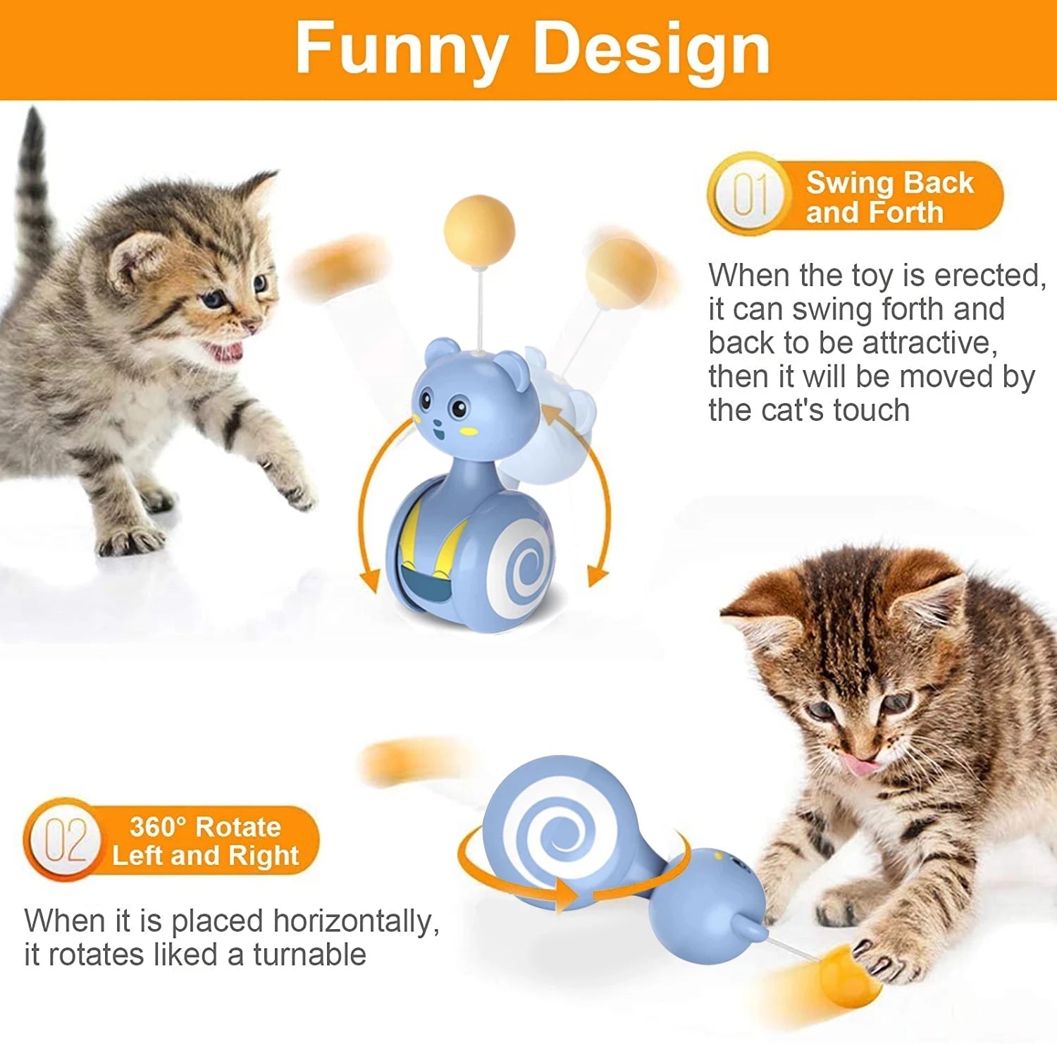 Cat Interactive Feather Toys Pet Bumbler Funny Toy Interactive Cats Toys Cat Rolling Teaser Feather Wand Toys Rotating Ball ATHLEXES