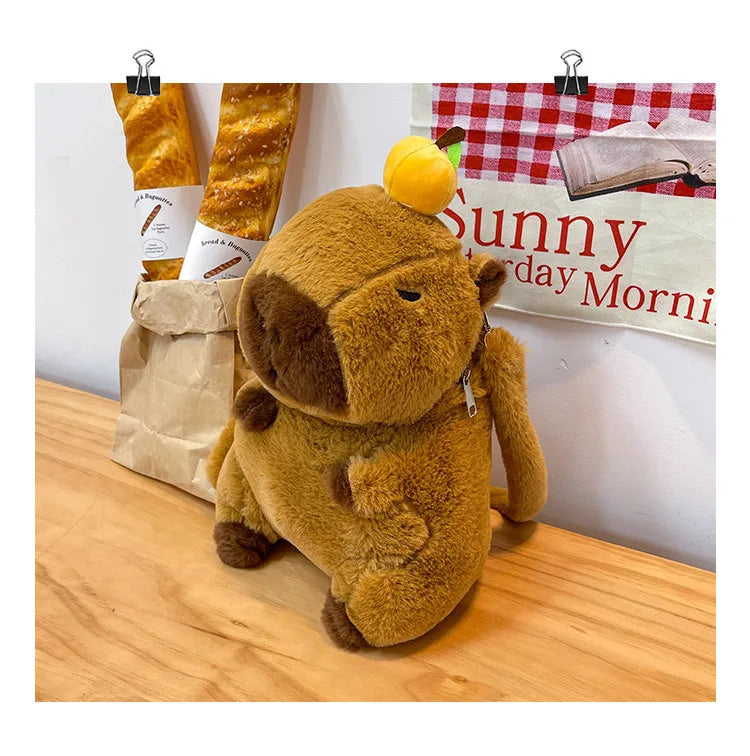 Kawaii Capybara Plush Backpack for Kids ATHLEXES