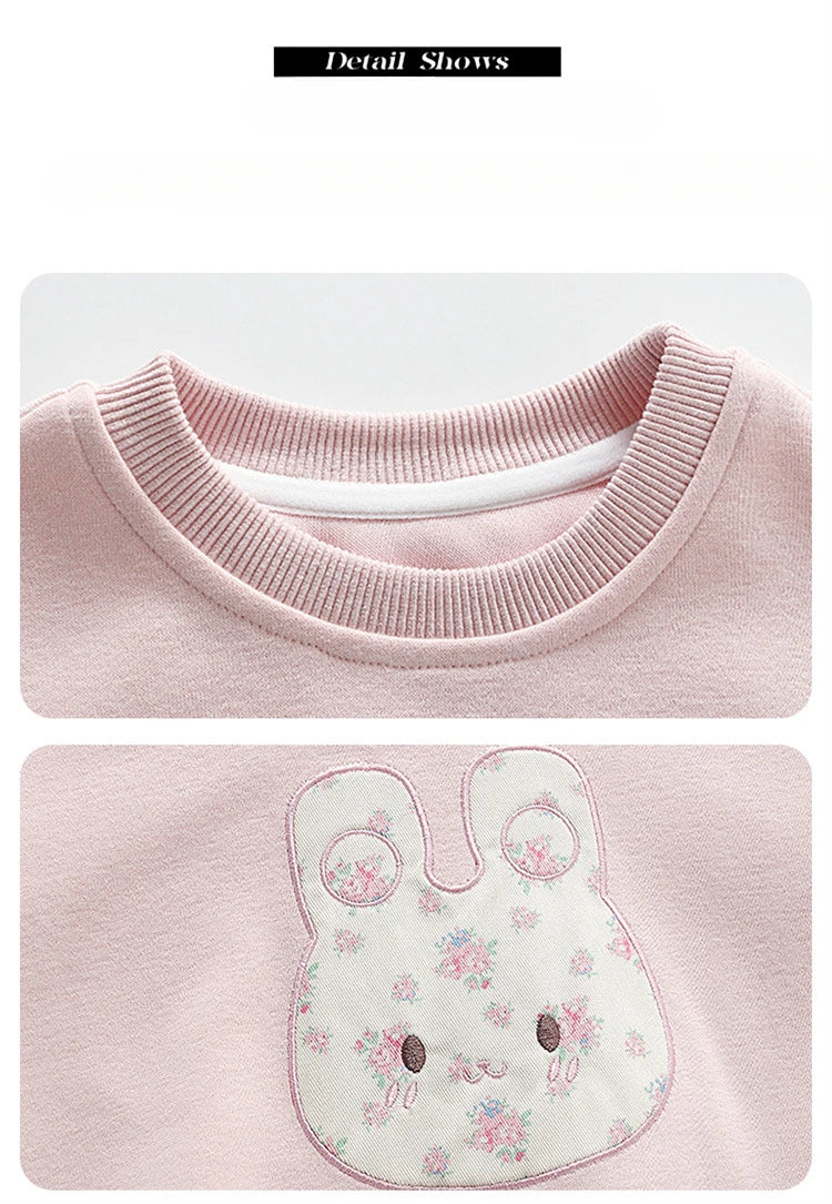 Floral Bunny Hoodie and Trousers Set for Girls ATHLEXES