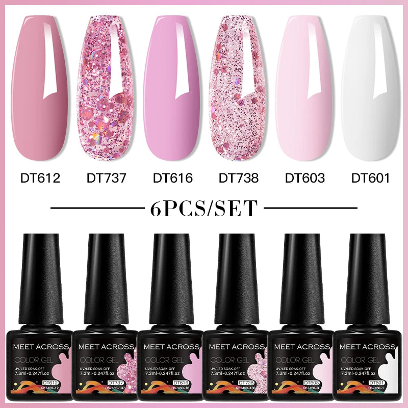 NailArt Pro 6pc UV Gel Polish Kit for Manicure ATHLEXES