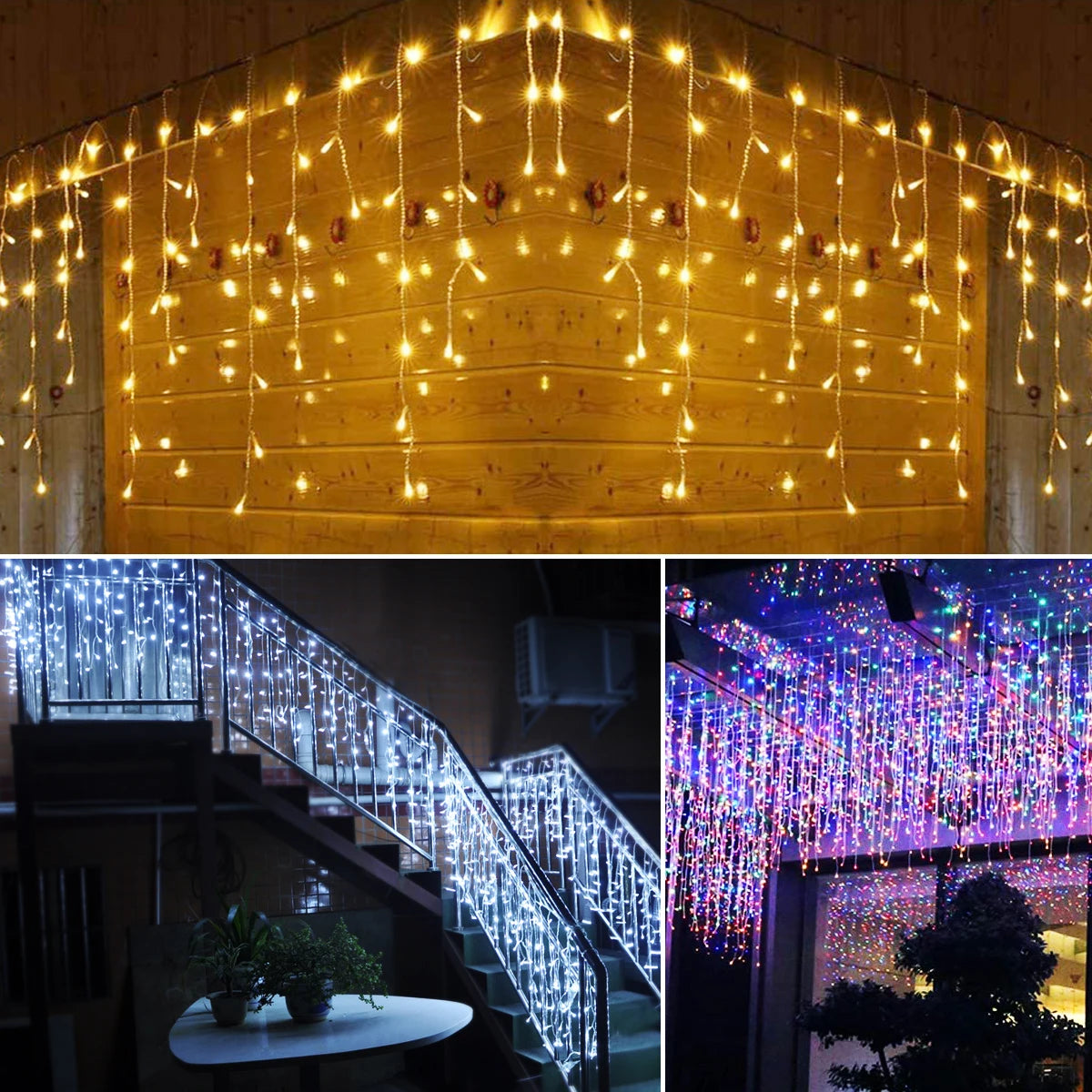 Enchanting 5m LED Icicle Garland Lights for Christmas ATHLEXES