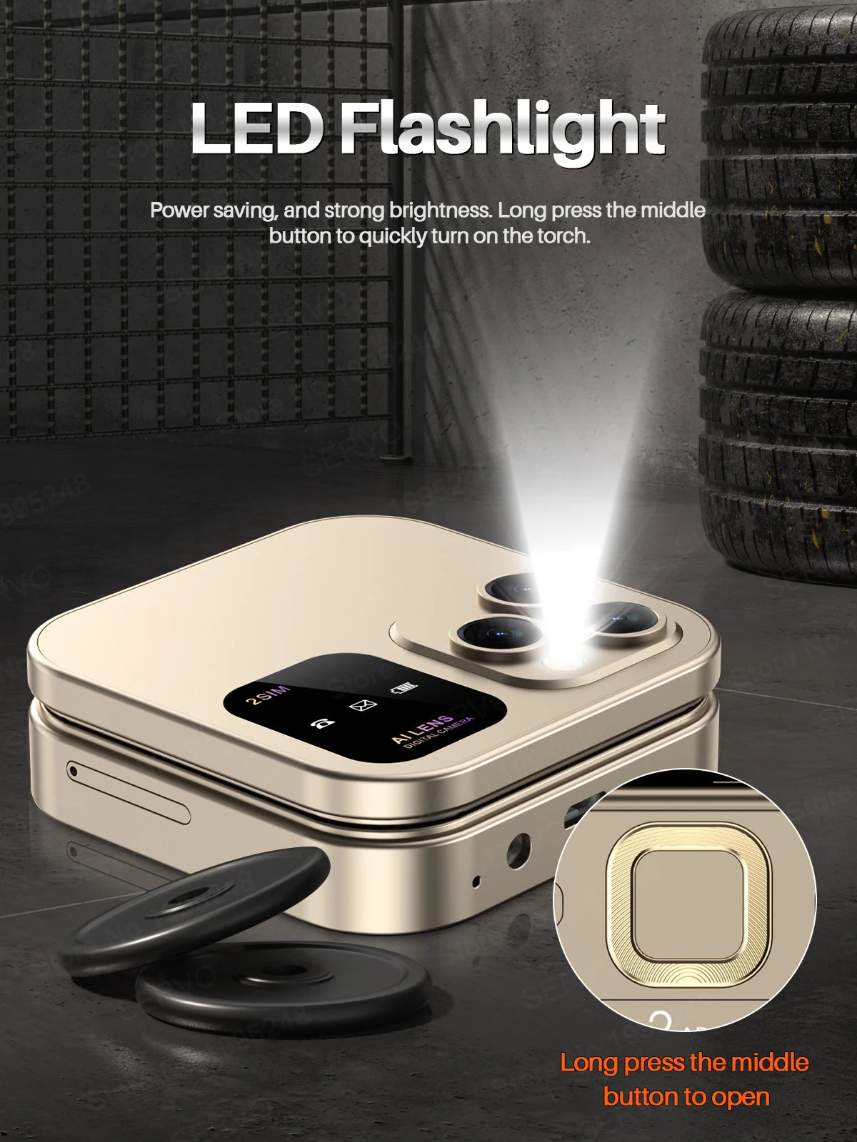 SERVO i16 PRO Flip Phone: Dual SIM with Magic Voice ATHLEXES