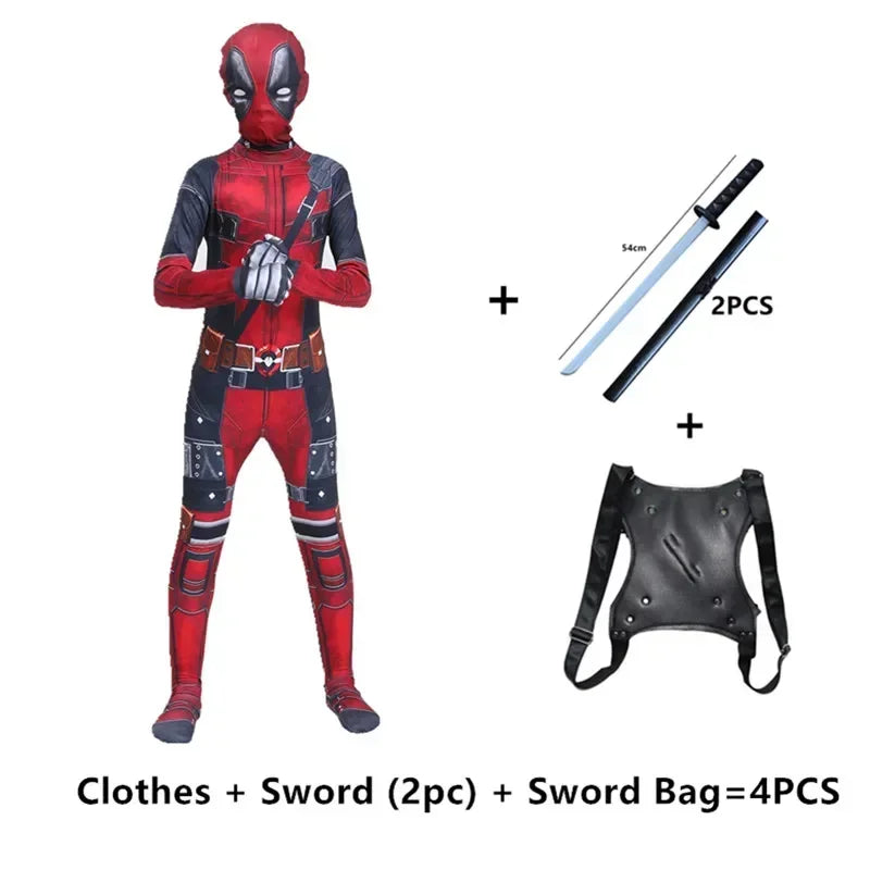 Epic Kids Deadpool Superhero Cosplay Jumpsuit ATHLEXES