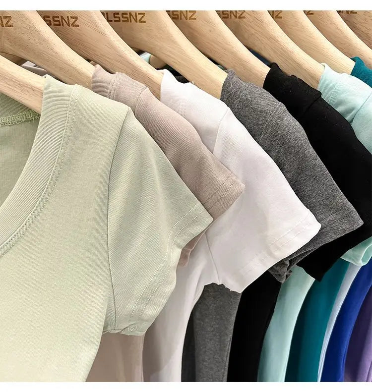 Cotton U-Neck Slimming Summer Tee for Women ATHLEXES