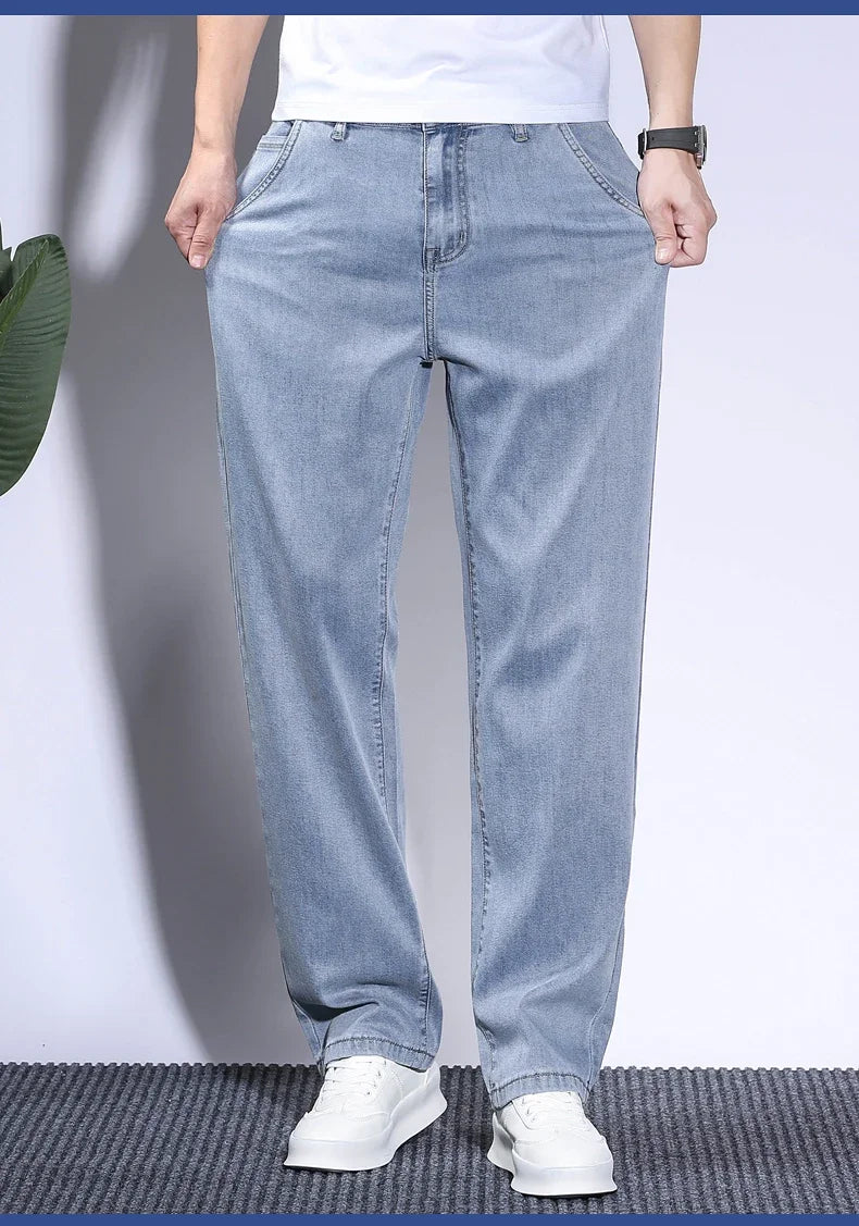 BreezeFit Menâ??s Lightweight Denim Straight Pants ATHLEXES