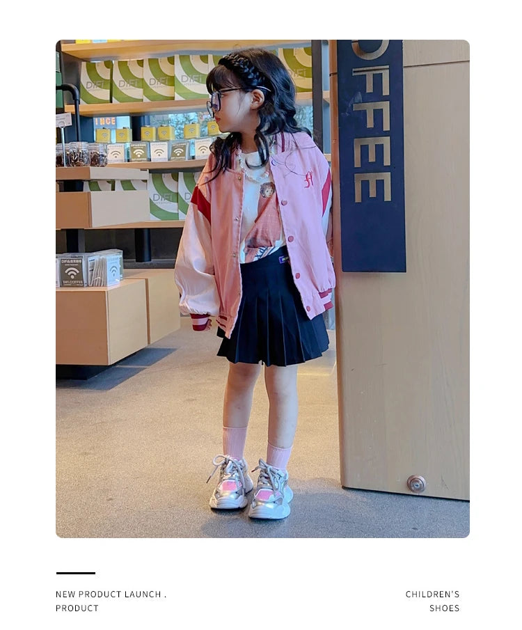 Chic Pink Leather Running Shoes for Young Girls ATHLEXES