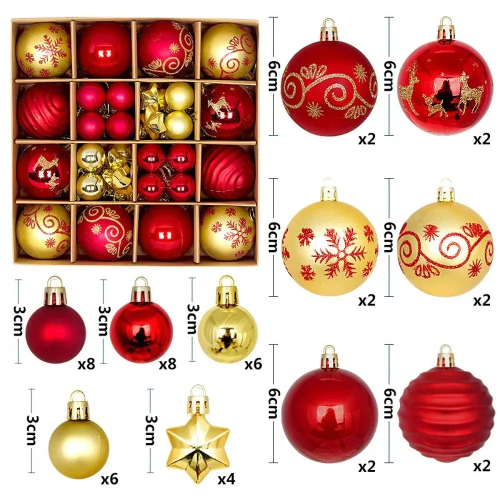 Charming 44Pcs Christmas Ball Ornament Collection ATHLEXES