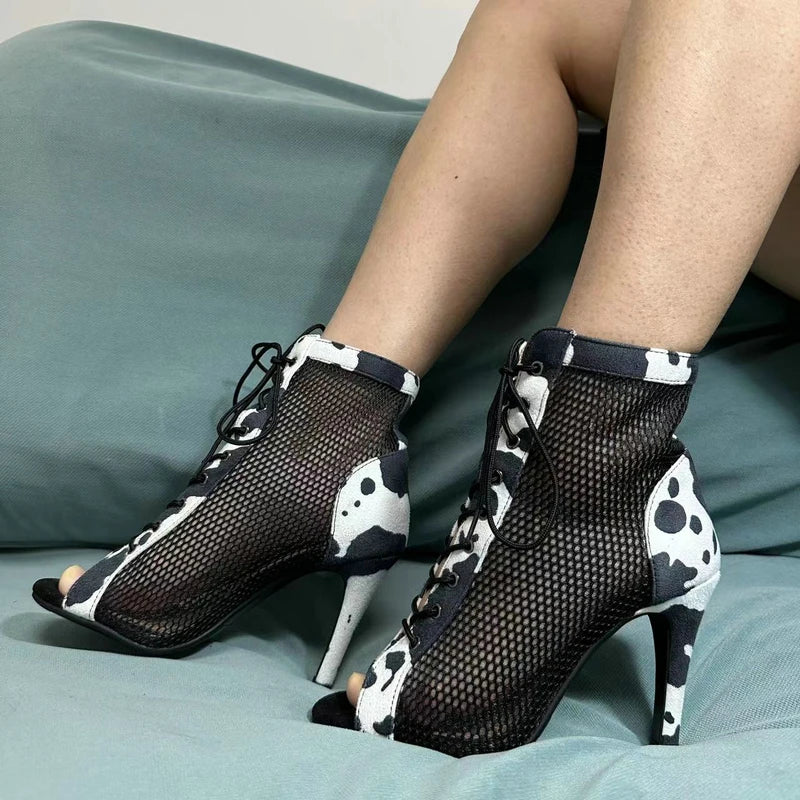 Hollow Mesh Peep Toe Stilettos: Summer High Heel Fashion ATHLEXES