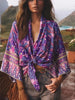 Happie Queens Boho Floral Kimono Bikini Cover-up ATHLEXES